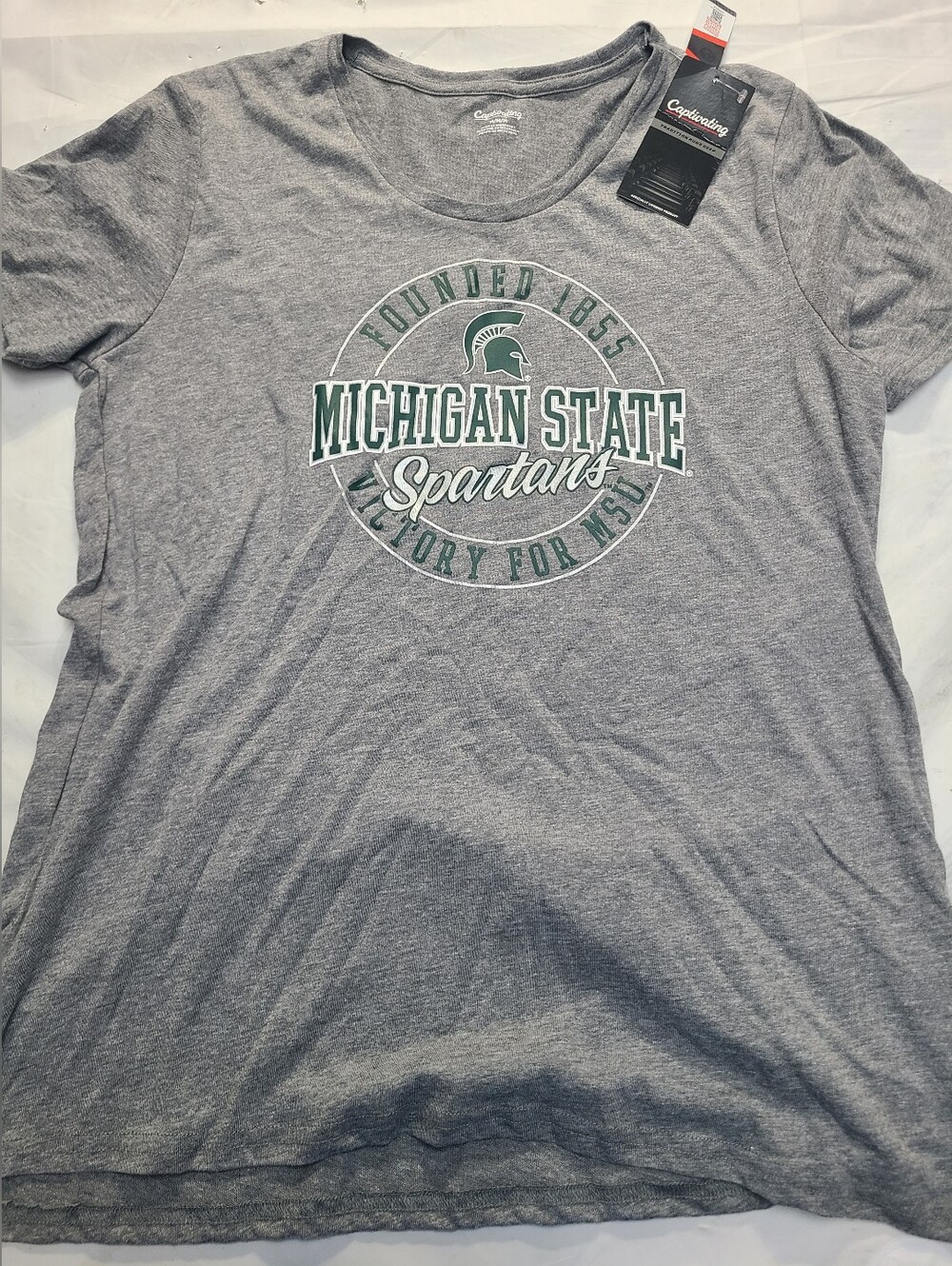 Women's Michigan State Spartans T-Shirt Gray Size Medium